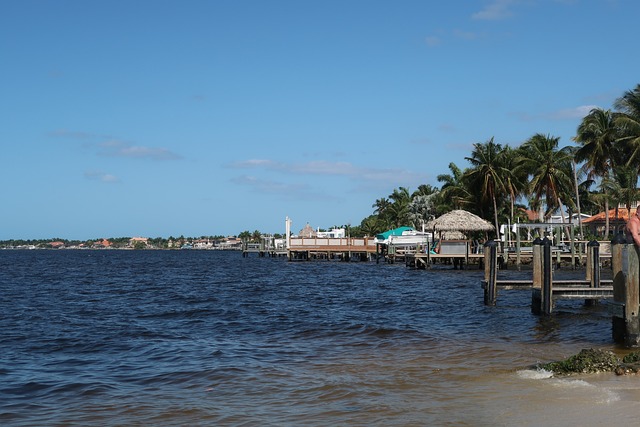 Scenic water bay in Cape Coral, Florida